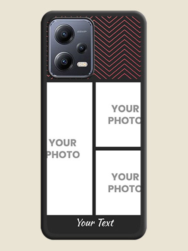 Custom Wave Pattern with 3 Image Holder on Space Black Custom Soft Matte Back Cover - Xiaomi Redmi Note 12 Pro Plus 5G - alternate view
