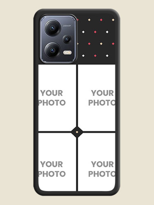 Custom Multicolor Dotted Pattern with 4 Image Holder on Space Black Custom Soft Matte Phone Cases - Xiaomi Redmi Note 12 Pro Plus 5G - alternate view