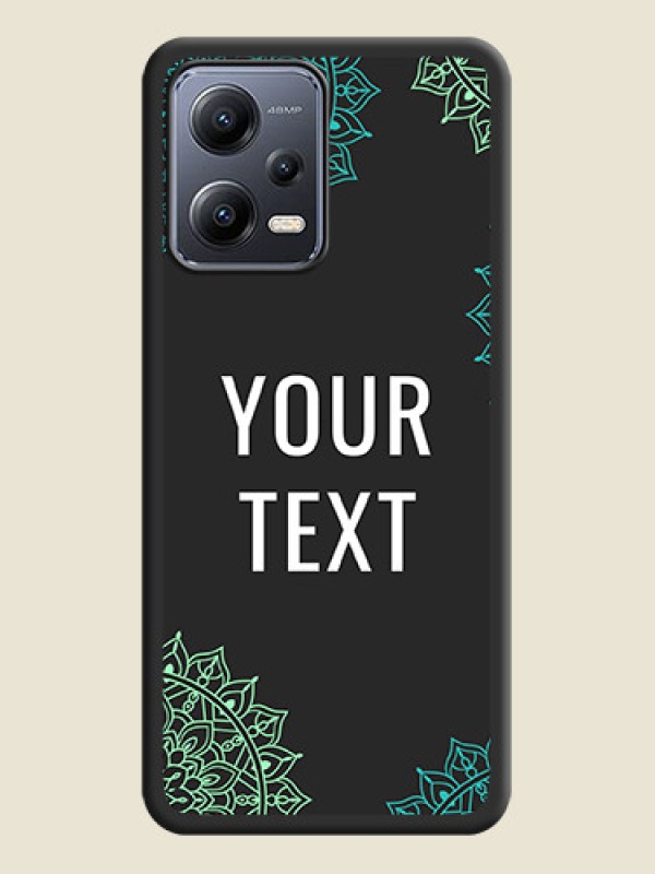 Custom Your Name with Floral Design on Space Black Custom Soft Matte Back Cover - Xiaomi Redmi Note 12 Pro Plus 5G - alternate view