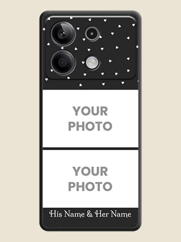 Custom Miniature Love Symbols with Name on Space Black Custom Soft Matte Back Cover - Redmi Note 13 5G - alternate view