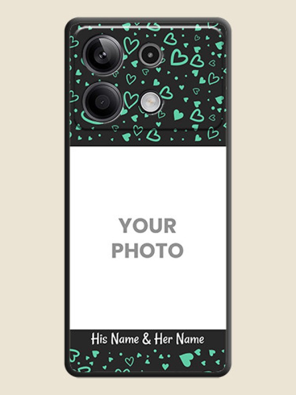 Custom Sea Green Indefinite Love Pattern - Photo on Space Black Soft Matte Mobile Cover - Redmi Note 13 5G - alternate view