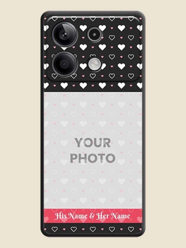 Custom White Color Love Symbols with Text Design - Photo on Space Black Soft Matte Phone Cover - Redmi Note 13 5G - alternate view