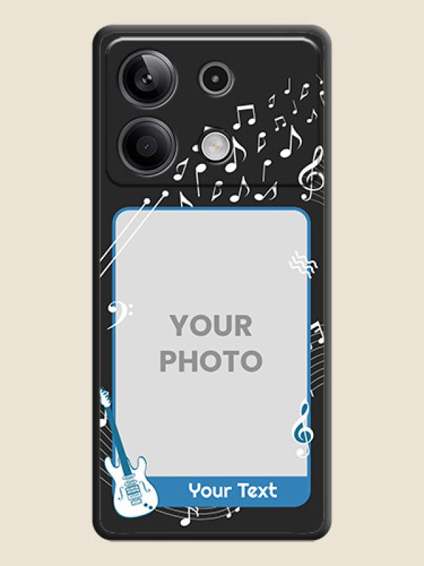 Custom Musical Theme Design with Text - Photo on Space Black Soft Matte Mobile Case - Redmi Note 13 5G - alternate view
