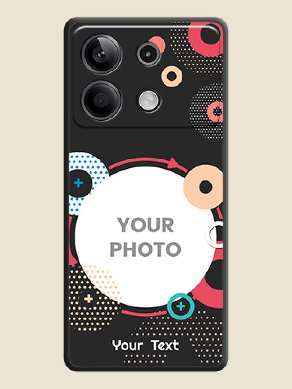 Custom Multicoloured Round Image on Personalised Space Black Soft Matte Cases - Redmi Note 13 5G - alternate view