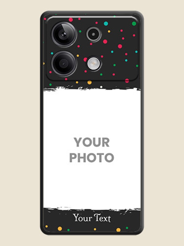 Custom Multicolor Dotted Pattern with Text on Space Black Custom Soft Matte Phone Back Cover - Redmi Note 13 5G - alternate view