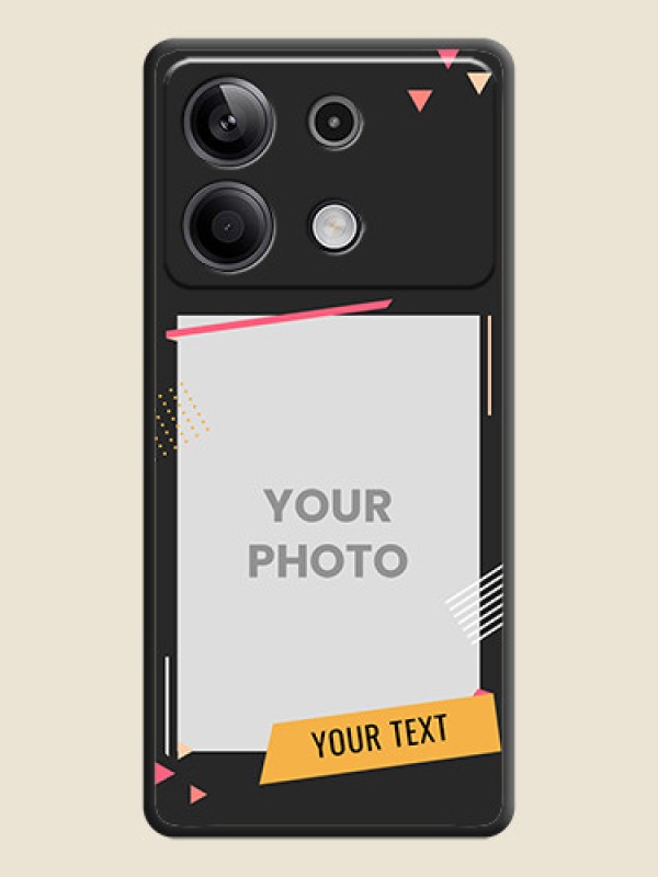 Custom Photo Frame with Triangle Small Dots - Photo on Space Black Soft Matte Back Cover - Redmi Note 13 5G - alternate view