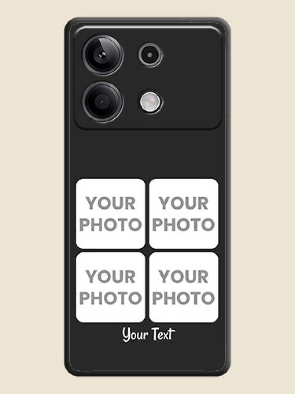 Custom Floral Art with 6 Image Holder - Photo on Space Black Soft Matte Mobile Case - Redmi Note 13 5G - alternate view