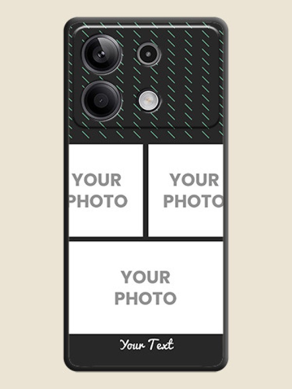 Custom Cross Dotted Pattern with 2 Image Holder on Personalised Space Black Soft Matte Cases - Redmi Note 13 5G - alternate view