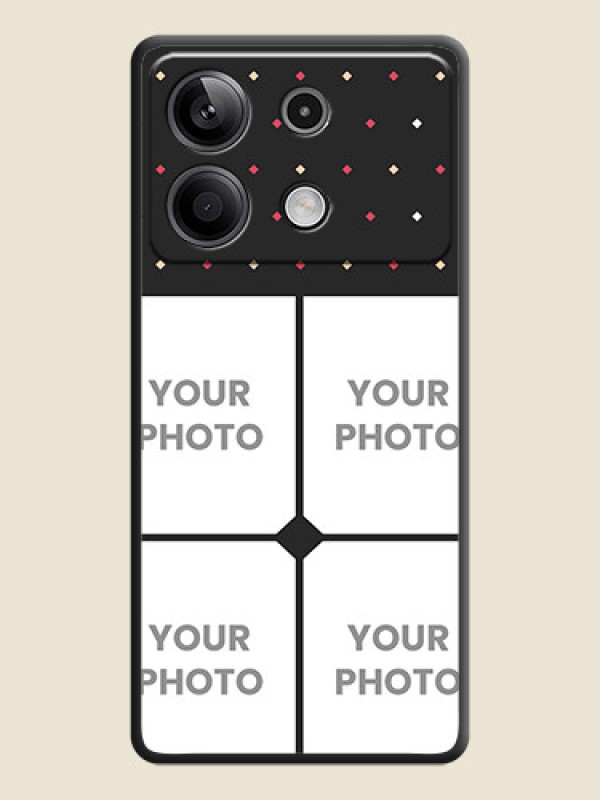 Custom Multicolor Dotted Pattern with 4 Image Holder on Space Black Custom Soft Matte Phone Cases - Redmi Note 13 5G - alternate view