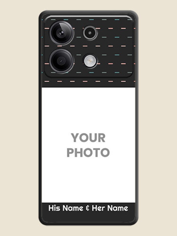 Custom Line Pattern Design with Text on Space Black Custom Soft Matte Phone Back Cover - Redmi Note 13 5G - alternate view