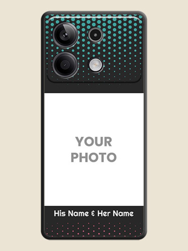 Custom Faded Dots with Grunge Photo Frame and Text on Space Black Custom Soft Matte Phone Cases - Redmi Note 13 5G - alternate view