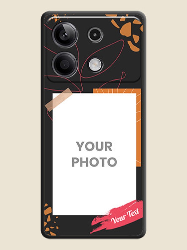Custom Orange Photo Frame on Space Black Custom Soft Matte Phone Back Cover - Redmi Note 13 5G - alternate view