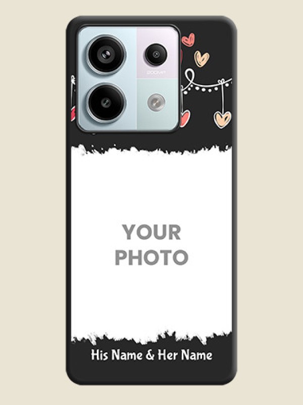 Custom Pink Love Hangings with Name on Space Black Custom Soft Matte Phone Cases - Redmi Note 13 Pro 5G - alternate view