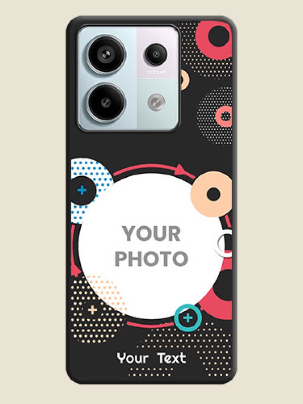 Custom Multicoloured Round Image on Personalised Space Black Soft Matte Cases - Redmi Note 13 Pro 5G - alternate view