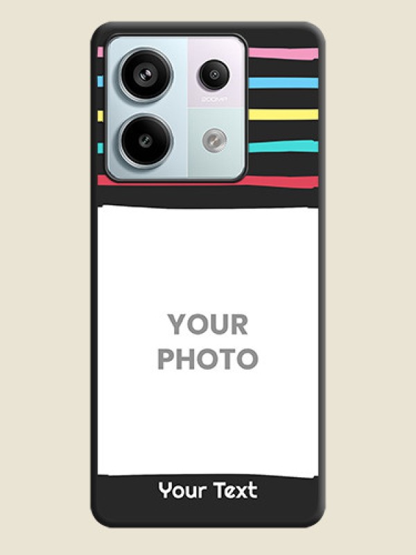 Custom Multicolor Lines with Image on Space Black Personalized Soft Matte Phone Covers - Redmi Note 13 Pro 5G - alternate view