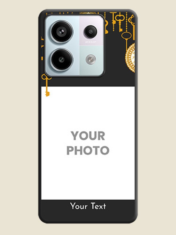 Custom Decorative Design with Text on Space Black Custom Soft Matte Back Cover - Redmi Note 13 Pro 5G - alternate view