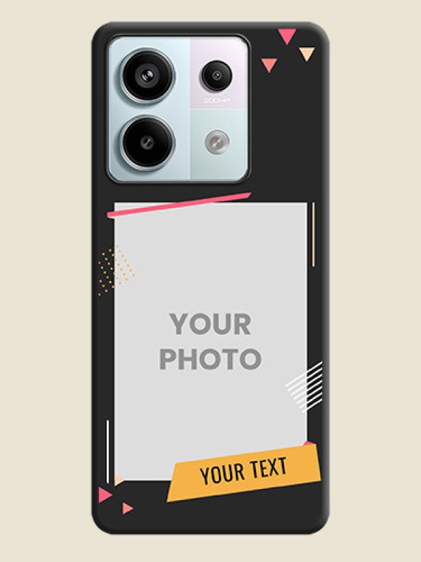Custom Photo Frame with Triangle Small Dots - Photo on Space Black Soft Matte Back Cover - Redmi Note 13 Pro 5G - alternate view