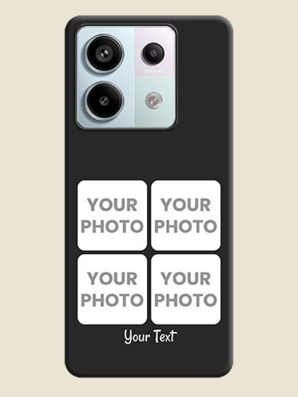 Custom Floral Art with 6 Image Holder - Photo on Space Black Soft Matte Mobile Case - Redmi Note 13 Pro 5G - alternate view