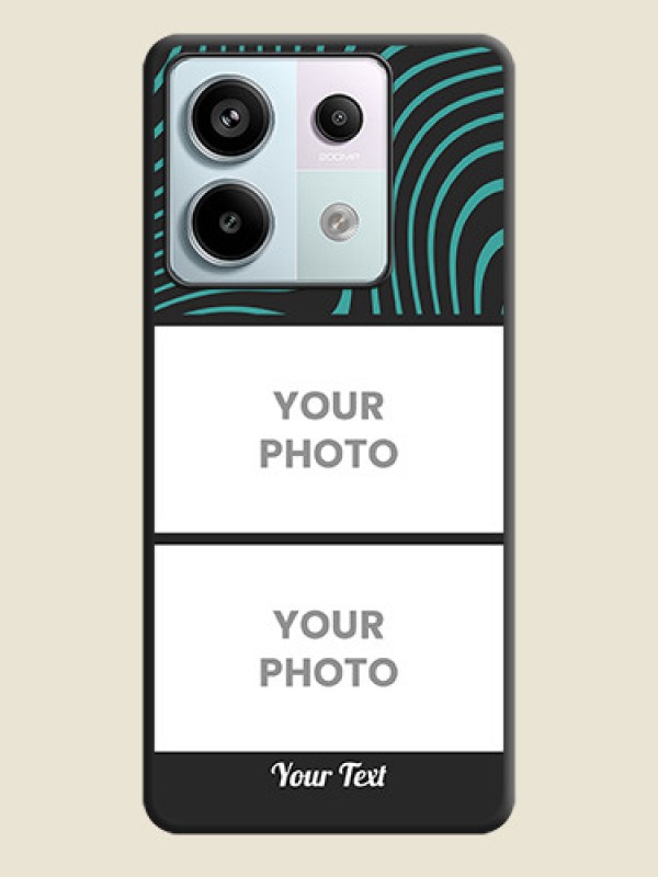 Custom Wave Pattern with 2 Image Holder on Space Black Personalized Soft Matte Phone Covers - Redmi Note 13 Pro 5G - alternate view