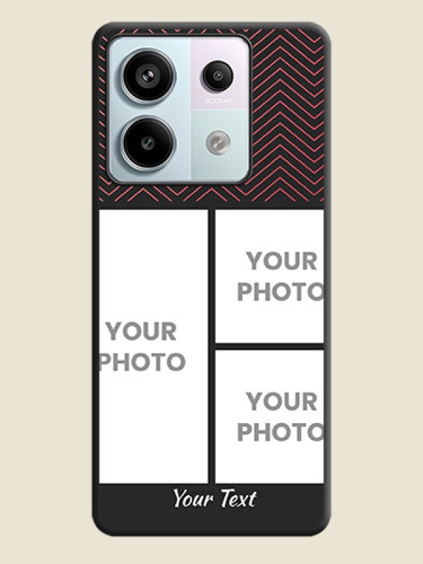Custom Wave Pattern with 3 Image Holder on Space Black Custom Soft Matte Back Cover - Redmi Note 13 Pro 5G - alternate view