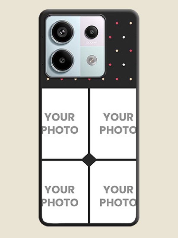 Custom Multicolor Dotted Pattern with 4 Image Holder on Space Black Custom Soft Matte Phone Cases - Redmi Note 13 Pro 5G - alternate view