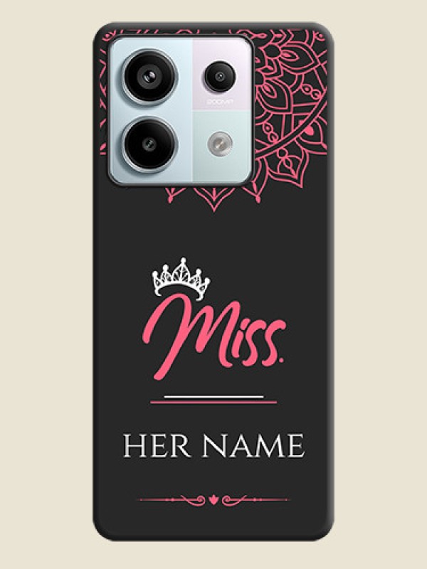 Custom Mrs Name with Floral Design on Space Black Personalized Soft Matte Phone Covers - Redmi Note 13 Pro 5G - alternate view