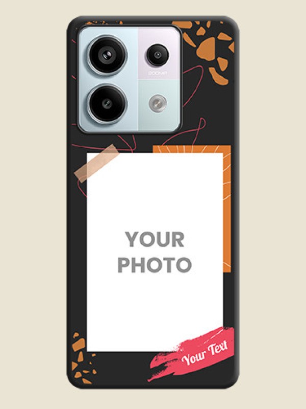 Custom Orange Photo Frame on Space Black Custom Soft Matte Phone Back Cover - Redmi Note 13 Pro 5G - alternate view