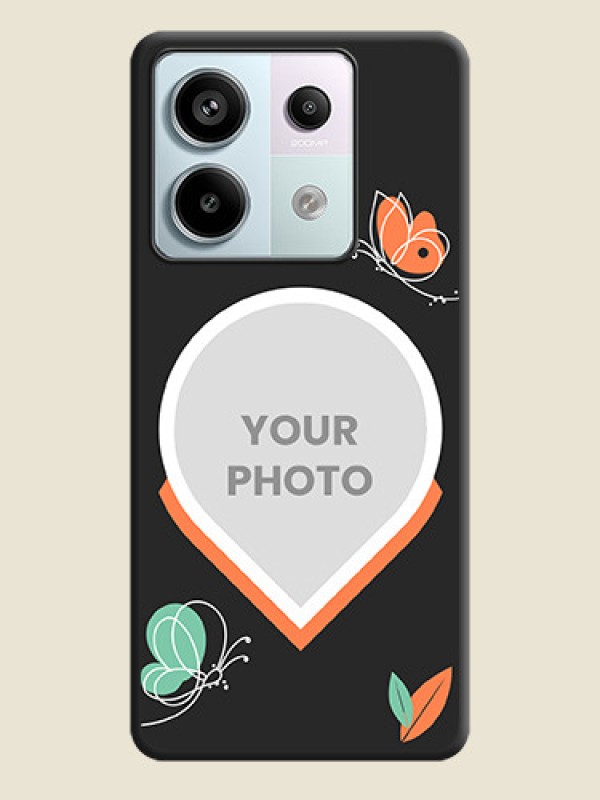 Custom Upload Pic With Simple Butterly Design On Space Black Personalized Soft Matte Phone Covers - Redmi Note 13 Pro 5G - alternate view
