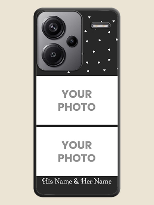 Custom Miniature Love Symbols with Name On Space Black Custom Soft Matte Mobile Back Cover - Redmi Note 13 Pro Plus 5G - alternate view