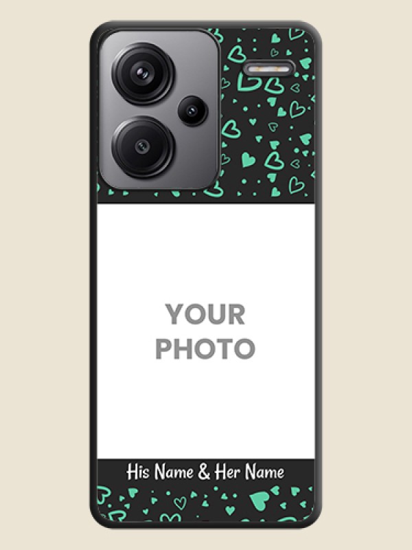 Custom Sea Green Indefinite Love Pattern on Photo On Space Black Custom Soft Matte Mobile Back Cover - Redmi Note 13 Pro Plus 5G - alternate view