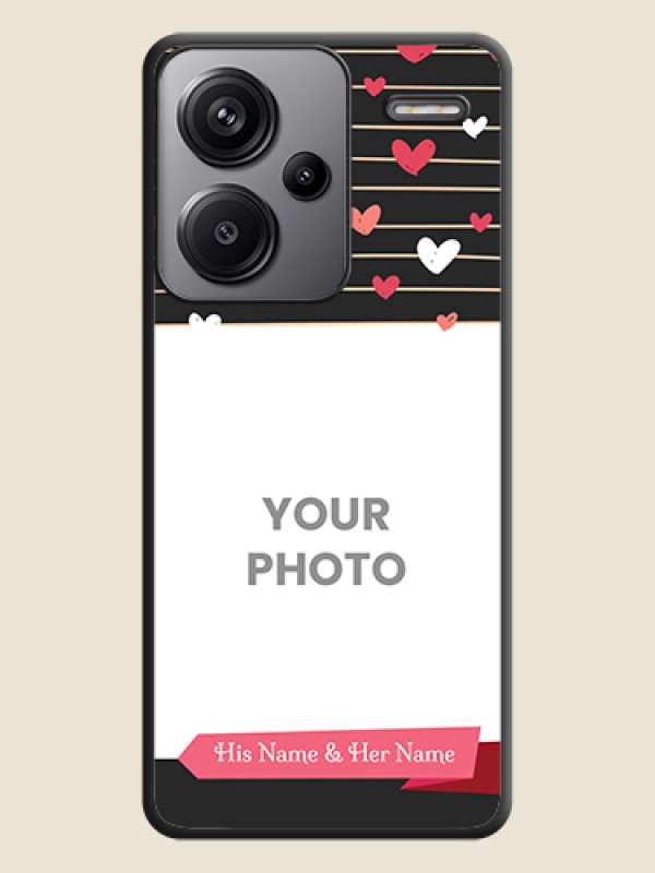 Custom Love Pattern with Name on Pink Ribbon  on Photo On Space Black Custom Soft Matte Mobile Back Cover - Redmi Note 13 Pro Plus 5G - alternate view
