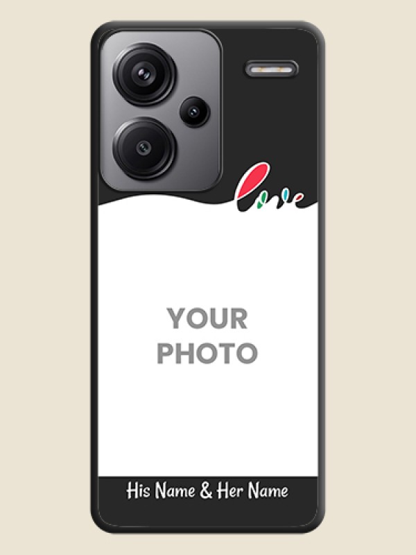 Custom Fall in Love Pattern with Picture on Photo On Space Black Custom Soft Matte Mobile Back Cover - Redmi Note 13 Pro Plus 5G - alternate view