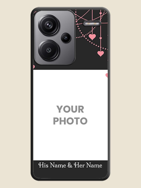 Custom Pink Love Hangings with Text On Space Black Custom Soft Matte Mobile Back Cover - Redmi Note 13 Pro Plus 5G - alternate view