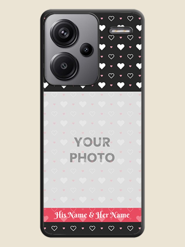 Custom White Color Love Symbols with Text Design on Photo On Space Black Custom Soft Matte Mobile Back Cover - Redmi Note 13 Pro Plus 5G - alternate view