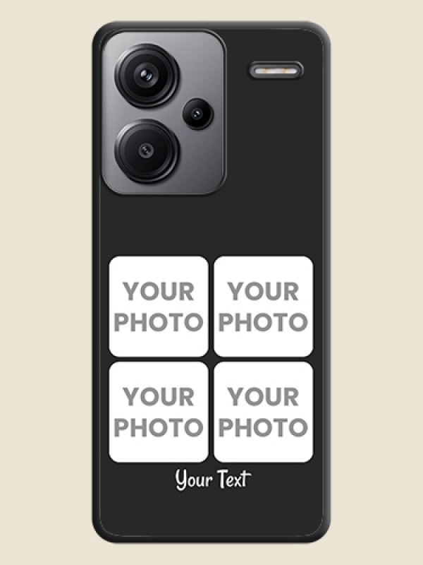 Custom Floral Art with 6 Image Holder on Photo On Space Black Custom Soft Matte Mobile Back Cover - Redmi Note 13 Pro Plus 5G - alternate view