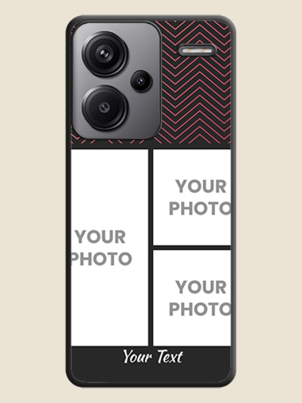 Custom Wave Pattern with 3 Image Holder On Space Black Custom Soft Matte Mobile Back Cover - Redmi Note 13 Pro Plus 5G - alternate view