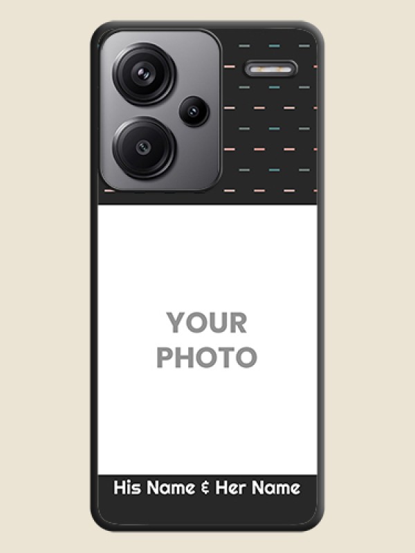 Custom Line Pattern Design with Text On Space Black Custom Soft Matte Mobile Back Cover - Redmi Note 13 Pro Plus 5G - alternate view