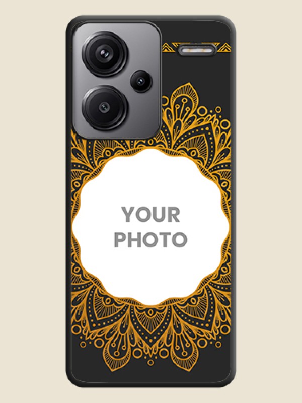 Custom Round Image with Floral Design On Space Black Custom Soft Matte Mobile Back Cover - Redmi Note 13 Pro Plus 5G - alternate view