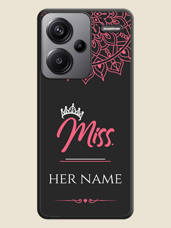 Custom Mrs Name with Floral Design On Space Black Custom Soft Matte Mobile Back Cover - Redmi Note 13 Pro Plus 5G - alternate view