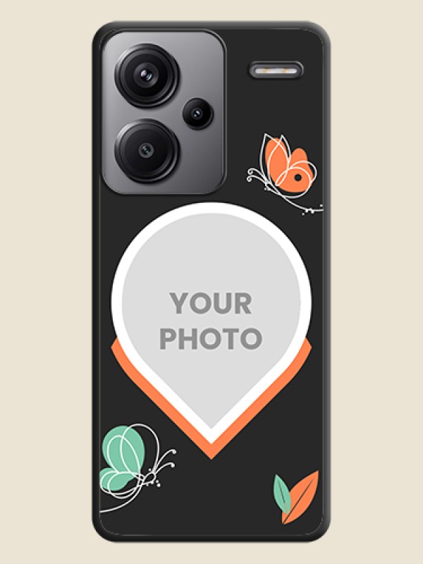 Custom Upload Pic With Simple Butterly Design On Space Black Custom Soft Matte Mobile Back Cover - Redmi Note 13 Pro Plus 5G - alternate view