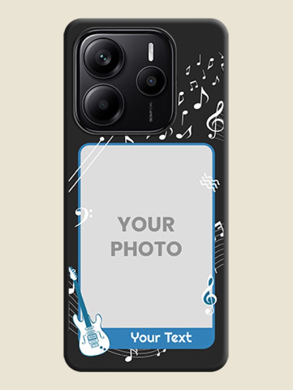 Custom Musical Theme Design with Text on Photo On Space Black Custom Soft Matte Mobile Back Cover - Redmi Note 14 5G - alternate view