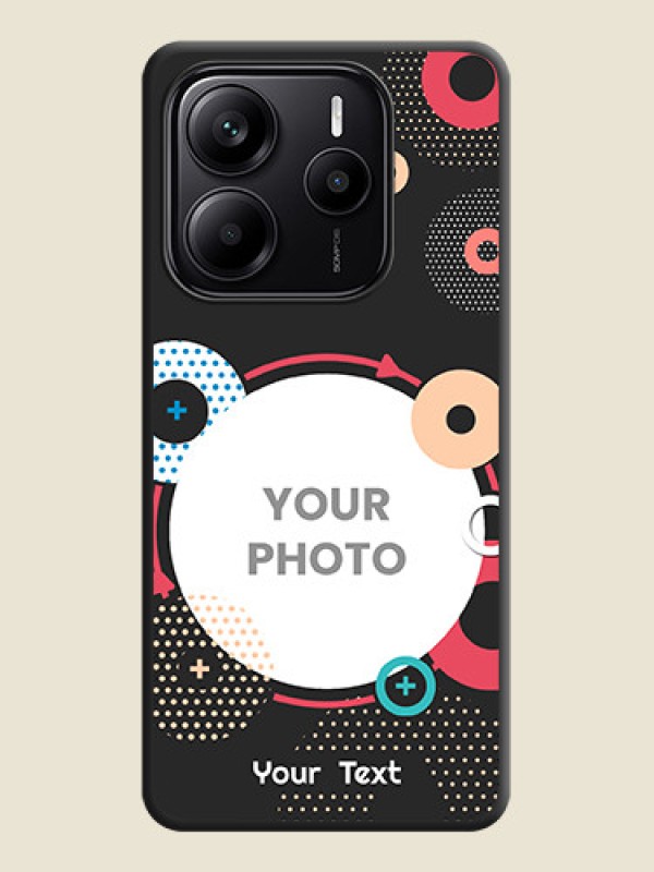 Custom Multicoloured Round Image On Space Black Custom Soft Matte Mobile Back Cover - Redmi Note 14 5G - alternate view