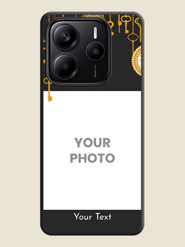 Custom Decorative Design with Text On Space Black Custom Soft Matte Mobile Back Cover - Redmi Note 14 5G - alternate view