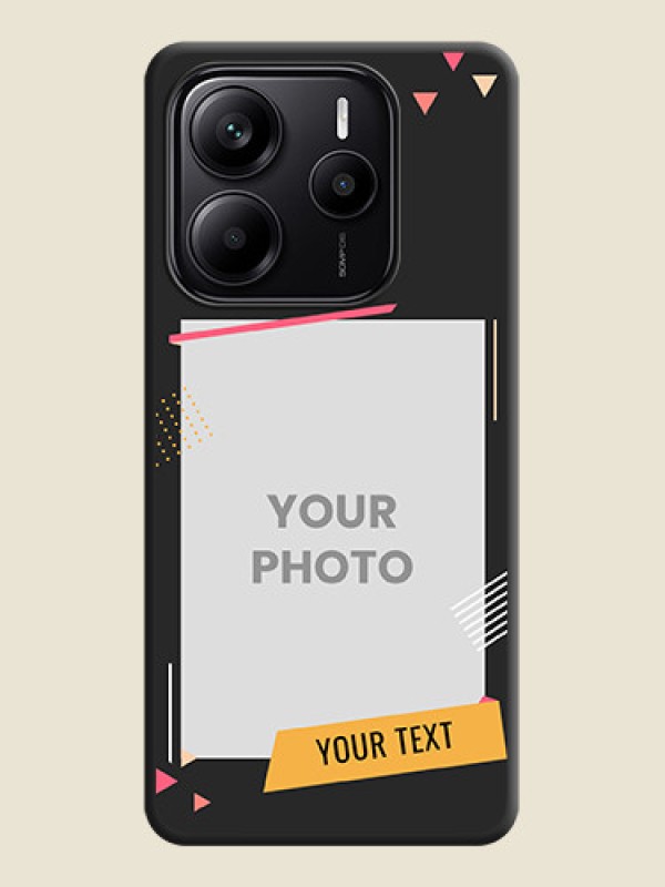 Custom Photo Frame with Triangle Small Dots on Photo On Space Black Custom Soft Matte Mobile Back Cover - Redmi Note 14 5G - alternate view