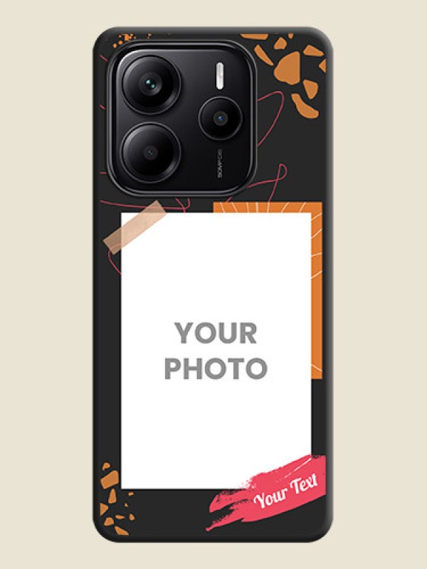 Custom Orange Photo Frame On Space Black Custom Soft Matte Mobile Back Cover - Redmi Note 14 5G - alternate view