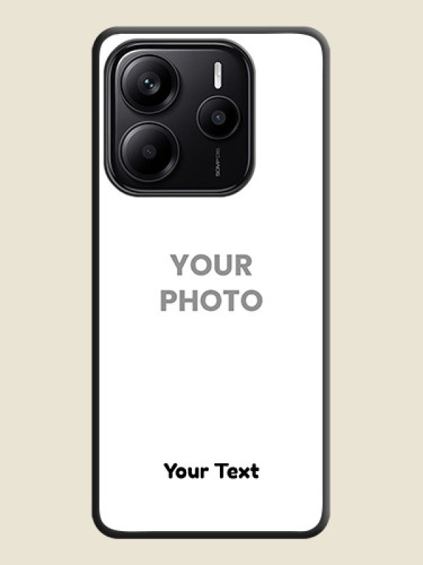 Custom Full Single Pic Upload With Text On Space Black Custom Soft Matte Mobile Back Cover - Redmi Note 14 5G - alternate view