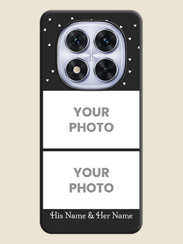 Custom Miniature Love Symbols with Name On Space Black Custom Soft Matte Mobile Back Cover - Redmi Note 14 Pro 5G - alternate view