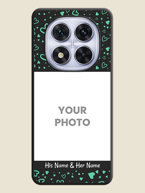 Custom Sea Green Indefinite Love Pattern on Photo On Space Black Custom Soft Matte Mobile Back Cover - Redmi Note 14 Pro 5G - alternate view