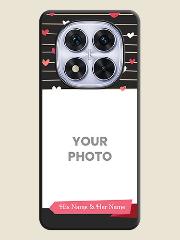 Custom Love Pattern with Name on Pink Ribbon on Photo On Space Black Custom Soft Matte Mobile Back Cover - Redmi Note 14 Pro 5G - alternate view