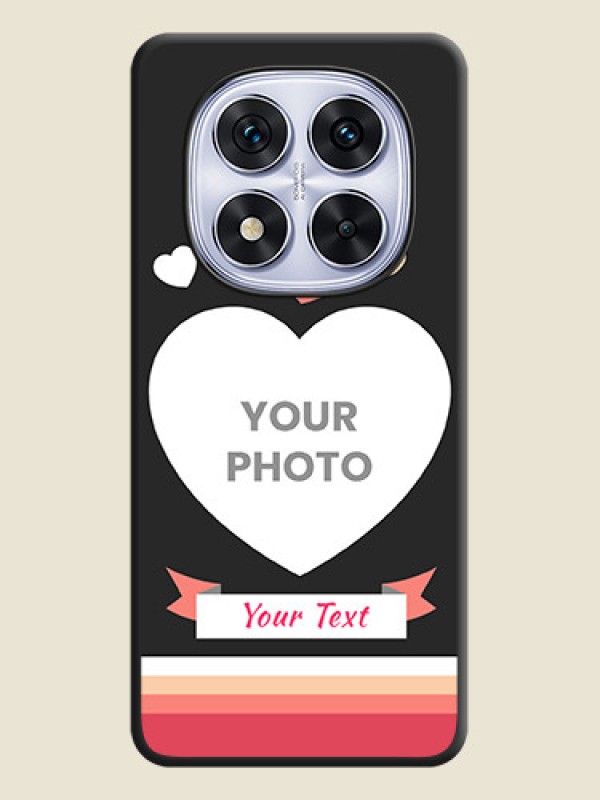 Custom Love Shaped Photo with Colorful Stripes On Space Black Custom Soft Matte Mobile Back Cover - Redmi Note 14 Pro 5G - alternate view